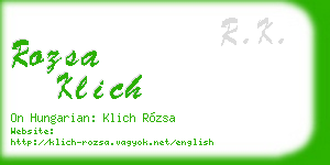 rozsa klich business card